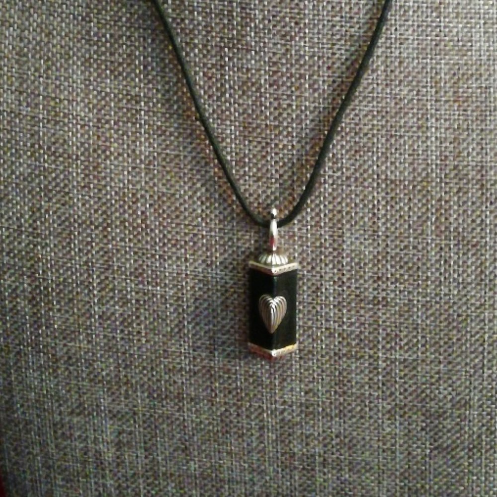 Vintage Brighton Drop Necklace on Black Chord